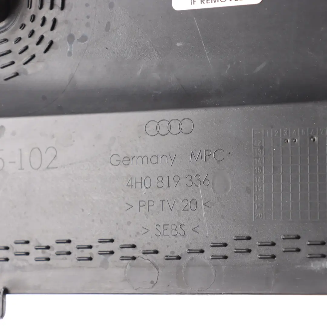 Front Top Under Bonnet Wing Washer Trim Cover Right O/S to Audi A8 D4 with Part number 4H0819336 Audi A8 D4 Front Top Under Bonnet Wing Washer Trim Cover Right O/S - SKU 4H0819336 - Part number 4H0819336