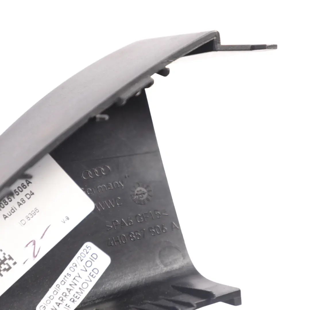 Internal Door Wing Mirror Trim Cover Panel Right O/S to Audi A8 D4 with Part number 4H0857506A Audi A8 D4 Internal Door Wing Mirror Trim Cover Panel Right O/S - SKU 4H0857506A - Part number 4H0857506A