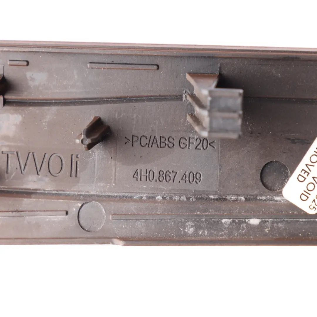 Fodera Scheda Porta Striscia Copertura Anteriore Sinistra Radice per Audi A8 S8 D4 con numero di parte 4H0867409A Audi A8 S8 D4 Fodera Scheda Porta Striscia Copertura Anteriore Sinistra Radice - SKU 4H0867409A - Numero di parte 4H0867409A