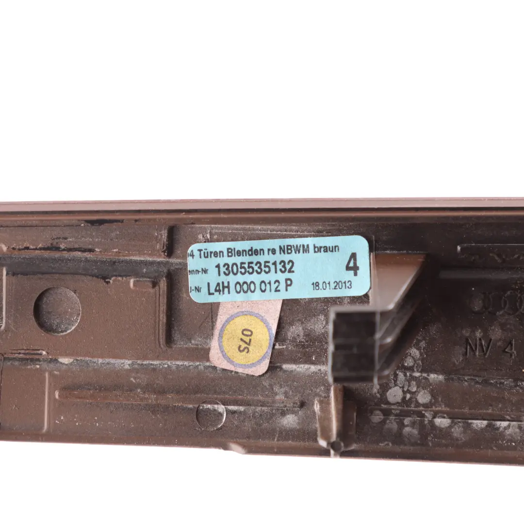 Audi A8 S8 D4 Door Card Liner Trim Strip Cover Front Right O/S Walnut Root/Brown - SKU 4H0867410A - Part number 4H0867410A