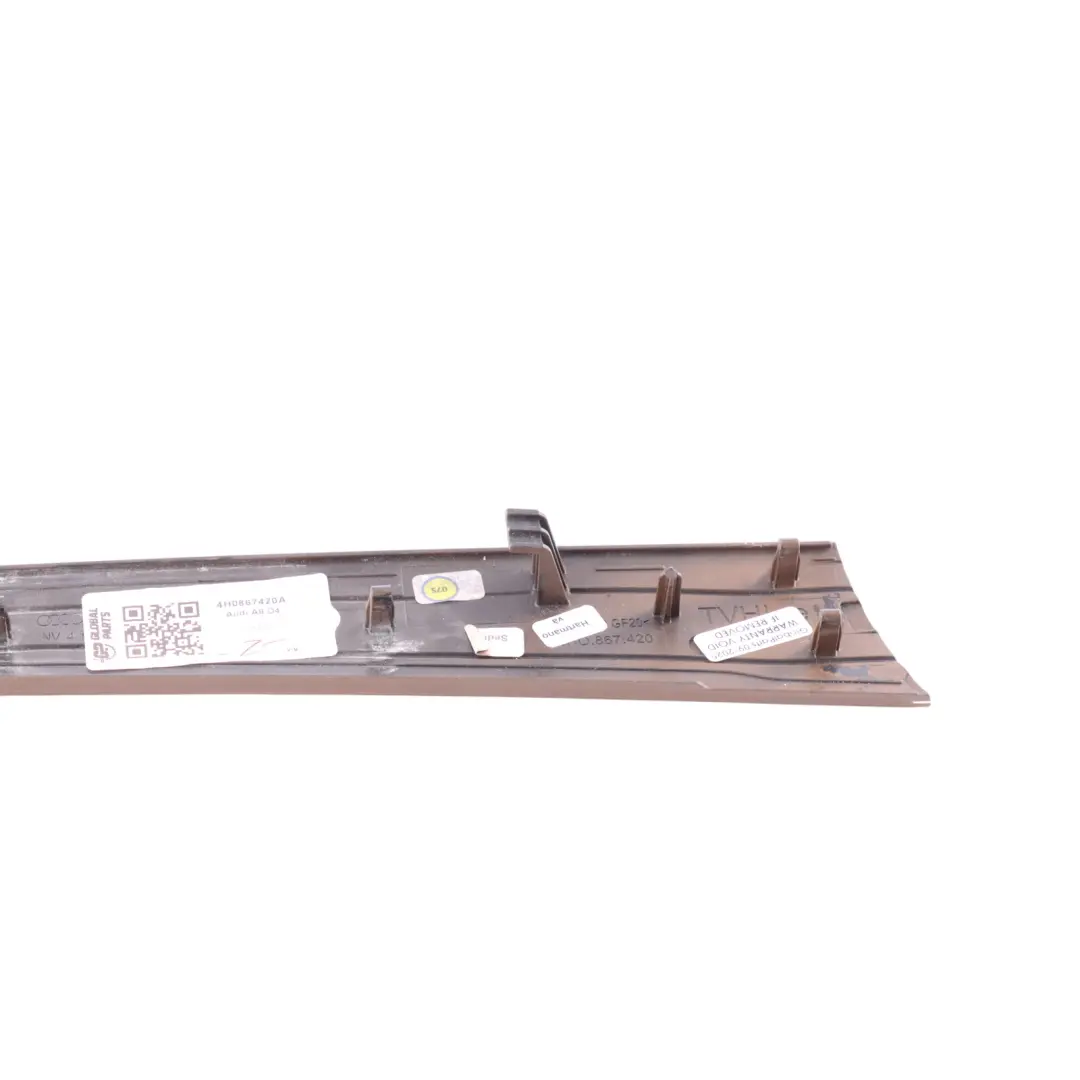 Rivestimento Pannello Porta Posteriore Destro Radice Noce/Marrone per Audi A8 S8 D4 con numero di parte 4H0867420A Audi A8 S8 D4 Rivestimento Pannello Porta Posteriore Destro Radice Noce/Marrone - SKU 4H0867420A - Numero di parte 4H0867420A