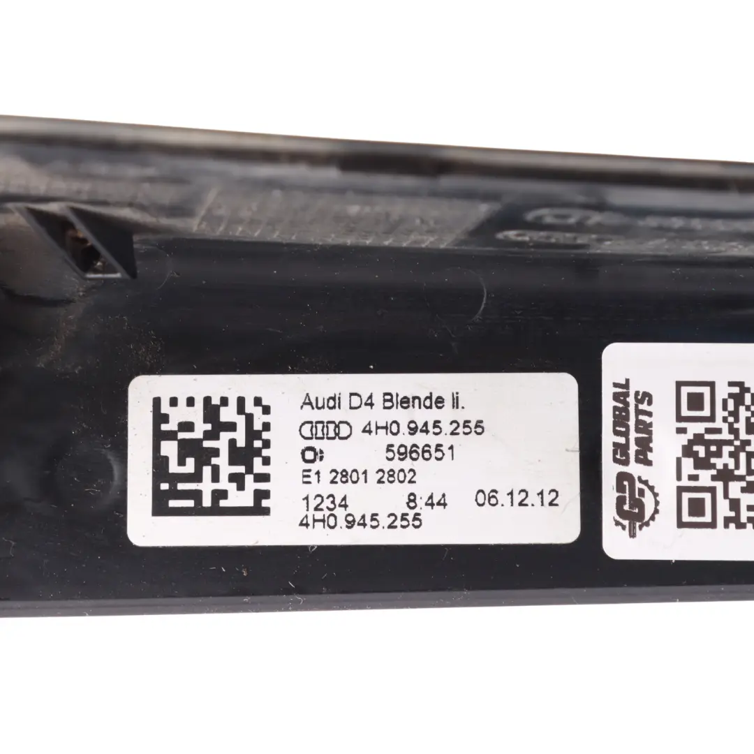 Audi A8 D4 Rücklicht Abdeckung Kofferraum Hinten Links Schwarz - SKU 4H0945255 - Teilenummer 4H0945255