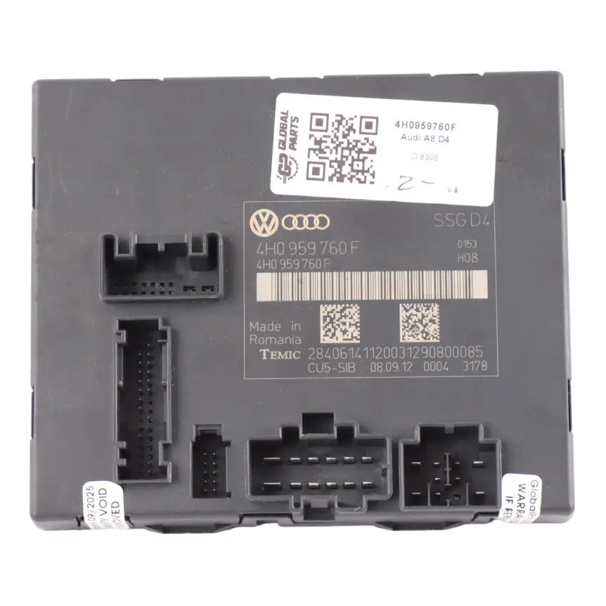 Modulo Regolazione Schienale Sedile Anteriore Sinistro per Audi A8 D4 con numero di parte 4H0959760F Audi A8 D4 Modulo Regolazione Schienale Sedile Anteriore Sinistro - SKU 4H0959760F - Numero di parte 4H0959760F