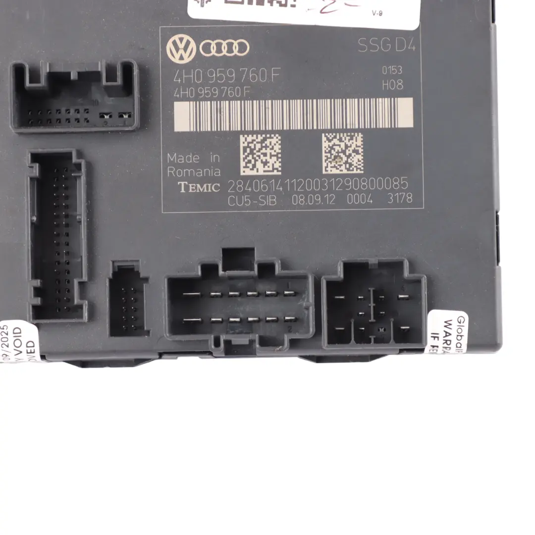 Module De Réglage Du Dossier Du Siège Avant Gauche Droite pour Audi A8 D4 à propos du numéro de pièce 4H0959760F Audi A8 D4 Module De Réglage Du Dossier Du Siège Avant Gauche Droite - SKU 4H0959760F - Numéro de pièce 4H0959760F