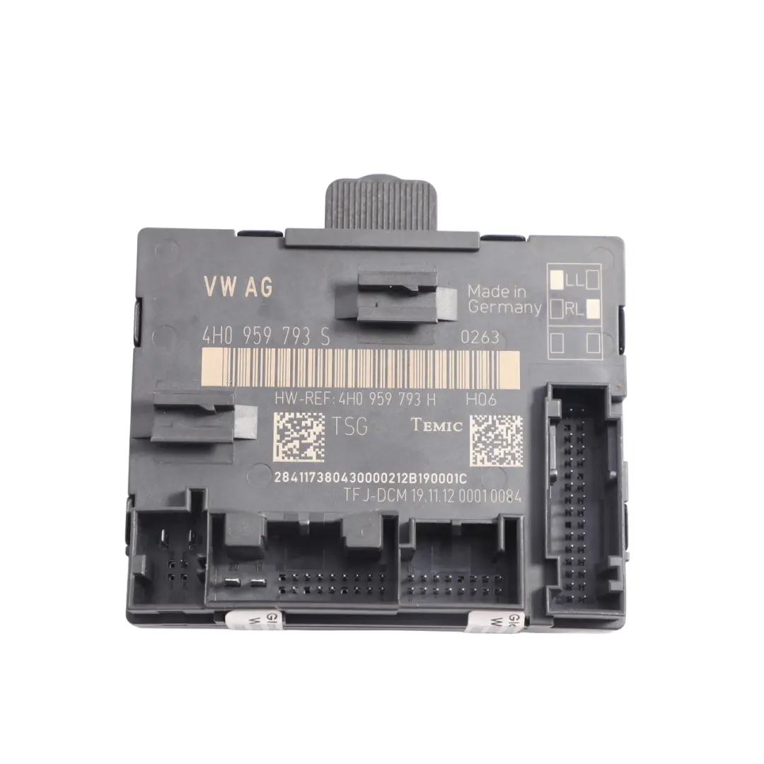 Front Door Control Module Unit ECU Driver's Side to Audi A8 D4 with Part number 4H0959793S Audi A8 D4 Front Door Control Module Unit ECU Driver's Side - SKU 4H0959793S - Part number 4H0959793S