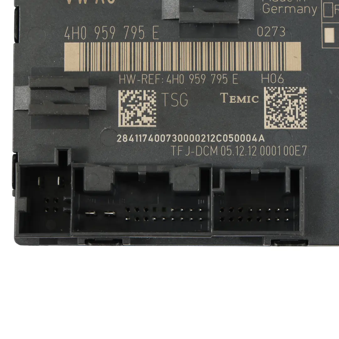 Door Module Control Unit Left Right N/O/S to Audi A8 4H Rear with Part number 4H0959795E Audi A8 4H Rear Door Module Control Unit Left Right N/O/S - SKU 4H0959795E - Part number 4H0959795E