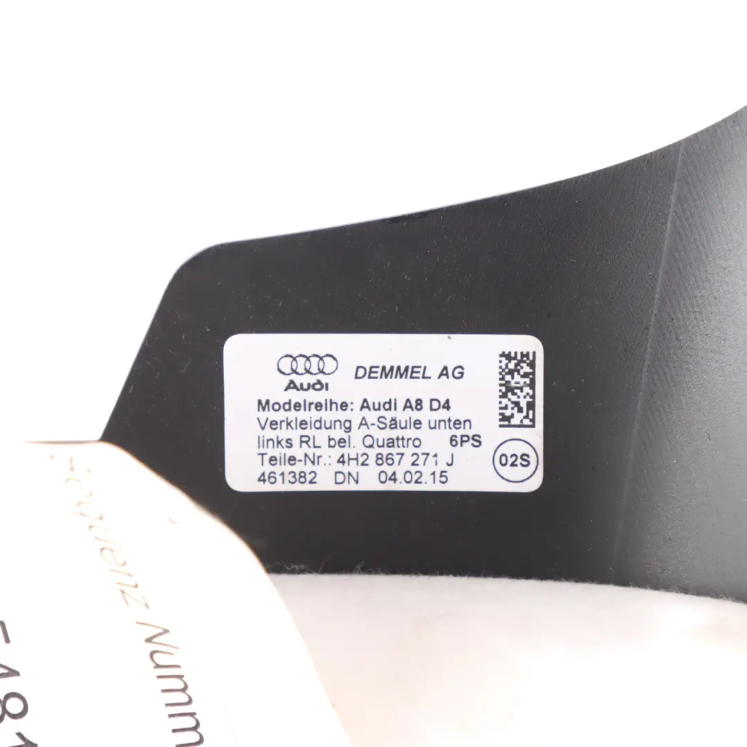 Door Sill Trim Kick Plate Trim Illuminated Front Left N/S to Audi A8 D4 with Part number 4H2867271J Audi A8 D4 Door Sill Trim Kick Plate Trim Illuminated Front Left N/S - SKU RHD-4H2867271J - Part number 4H2867271J