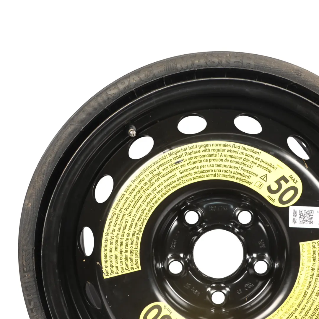 Audi Q7 4L Steel Spare Wheel R18 4J Tire Vredestein 195/75 ET53 - SKU 4L0601027B - Part number 4L0601027B