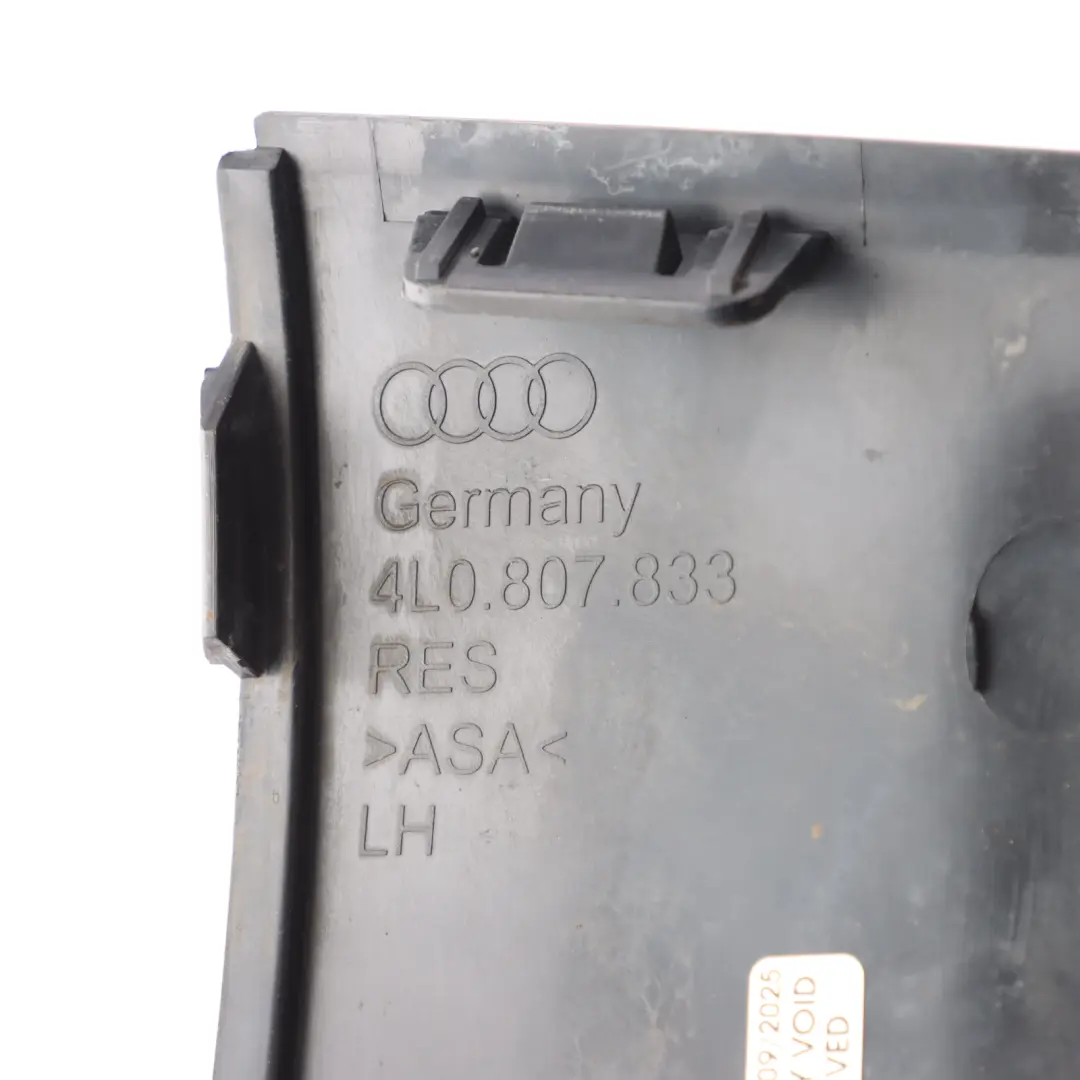 Bumper Diffuser Cover Cap Trim Panel Left N/S to Audi Q7 4L Rear with Part number 4L0807833 Audi Q7 4L Rear Bumper Diffuser Cover Cap Trim Panel Left N/S - SKU 4L0807833 - Part number 4L0807833
