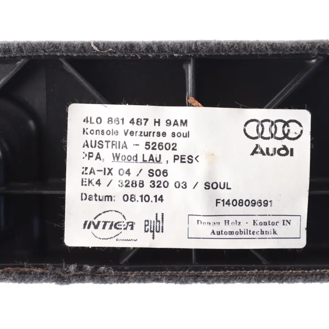 Embellecedor Lateral Maletero Negro Trasero Izquierdo para Audi Q7 4L con número de pieza 4L0861487H Audi Q7 4L Embellecedor Lateral Maletero Negro Trasero Izquierdo - SKU 4L0861487H - Número de pieza 4L0861487H