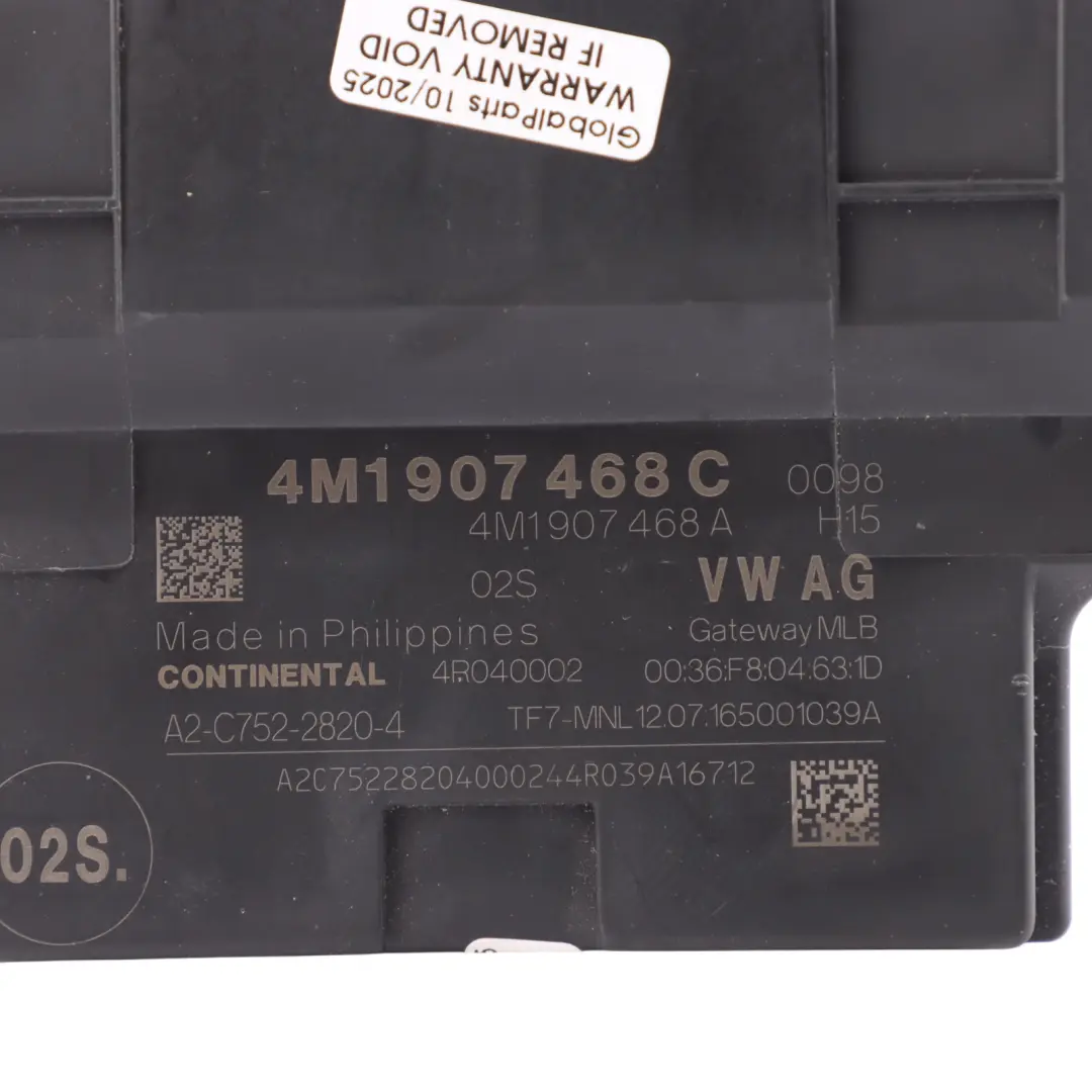 4M Gateway Control Module Unit ECU to Audi A4 B9 A5 F5 Q7 with Part number 4M1907468C Audi A4 B9 A5 F5 Q7 4M Gateway Control Module Unit ECU - SKU 4M1907468C - Part number 4M1907468C