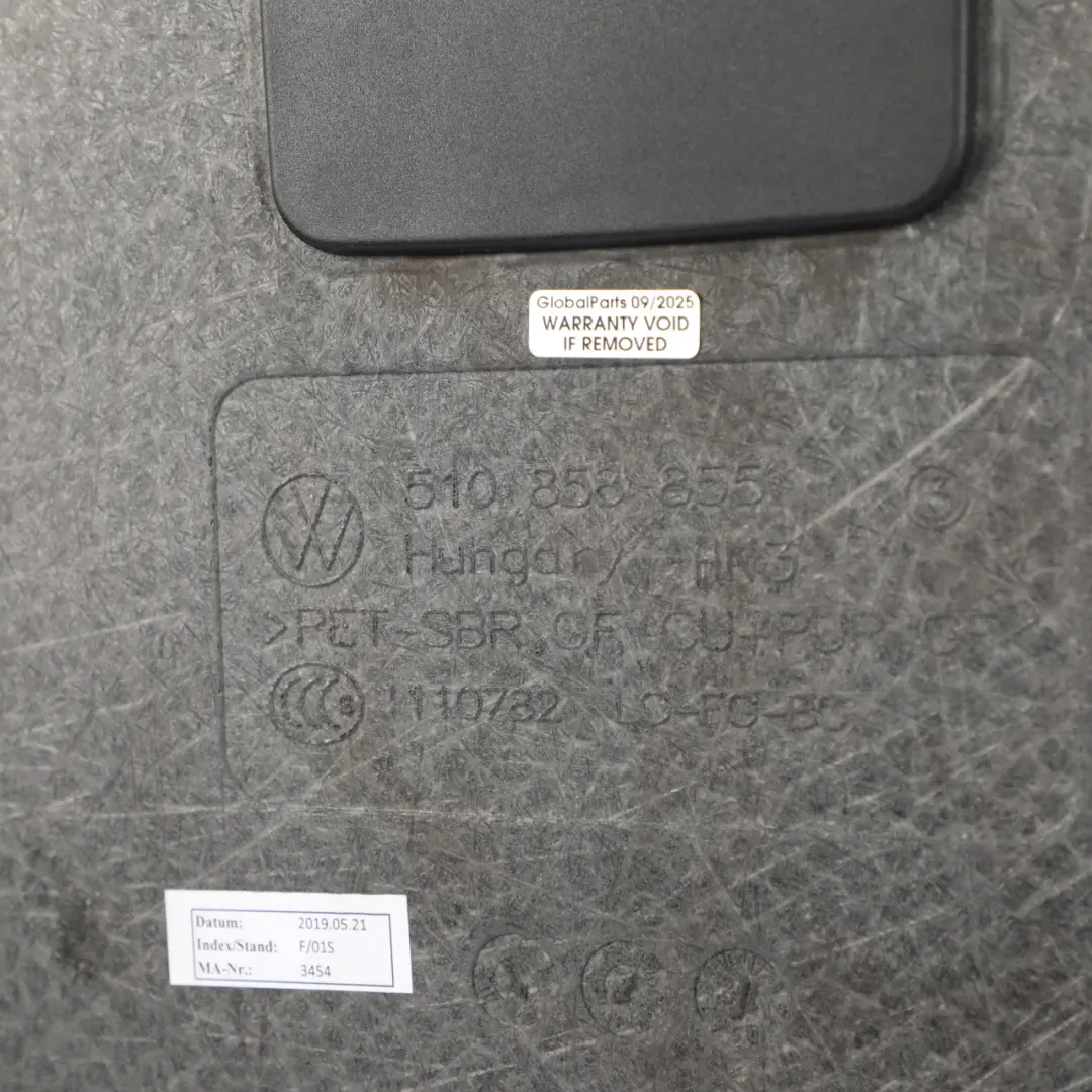 Boot Trunk Floor Carpet Luggage Compartment to Volkswagen Golf Sportsvan with Part number 510858855F Volkswagen Golf Sportsvan Boot Trunk Floor Carpet Luggage Compartment - SKU 510858855F - Part number 510858855F