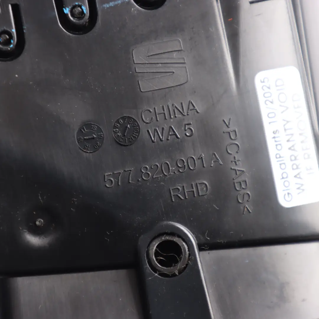 Seat Ateca Mk1 Dashboard Air Vent Front Left N/S Passenger Side - SKU RHD-577820901A - Part number 577820901A