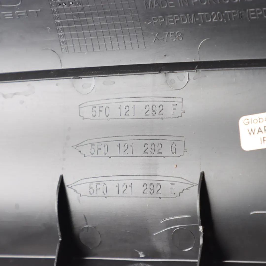 Mk3 5F Radiator Cooler Bracket Lower Air Deflector Cover to Seat Leon with Part number 5F0121292E Seat Leon Mk3 5F Radiator Cooler Bracket Lower Air Deflector Cover - SKU 5F0121292E - Part number 5F0121292E