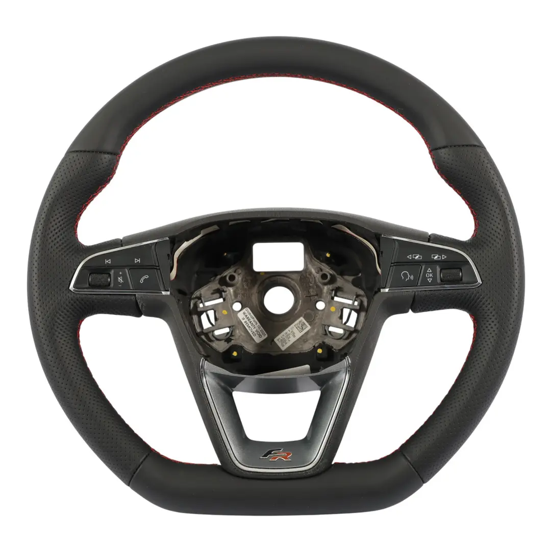 Seat Ibiza Mk4 Leon Mk3 FR Steering Wheel NEW Leather Flat Bottom - SKU 5F0419091R-1 - Part number 5F0419091R