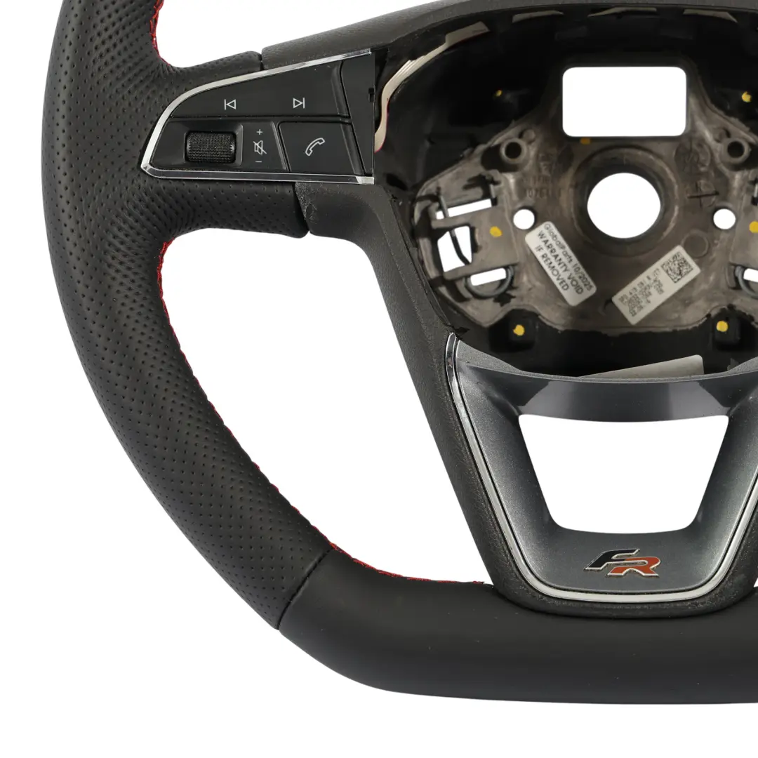 Mk4 Leon Mk3 FR Volante NUEVO Cuero Fondo Plano para Seat Ibiza con número de pieza 5F0419091R Seat Ibiza Mk4 Leon Mk3 FR Volante NUEVO Cuero Fondo Plano - SKU 5F0419091R-1 - Número de pieza 5F0419091R