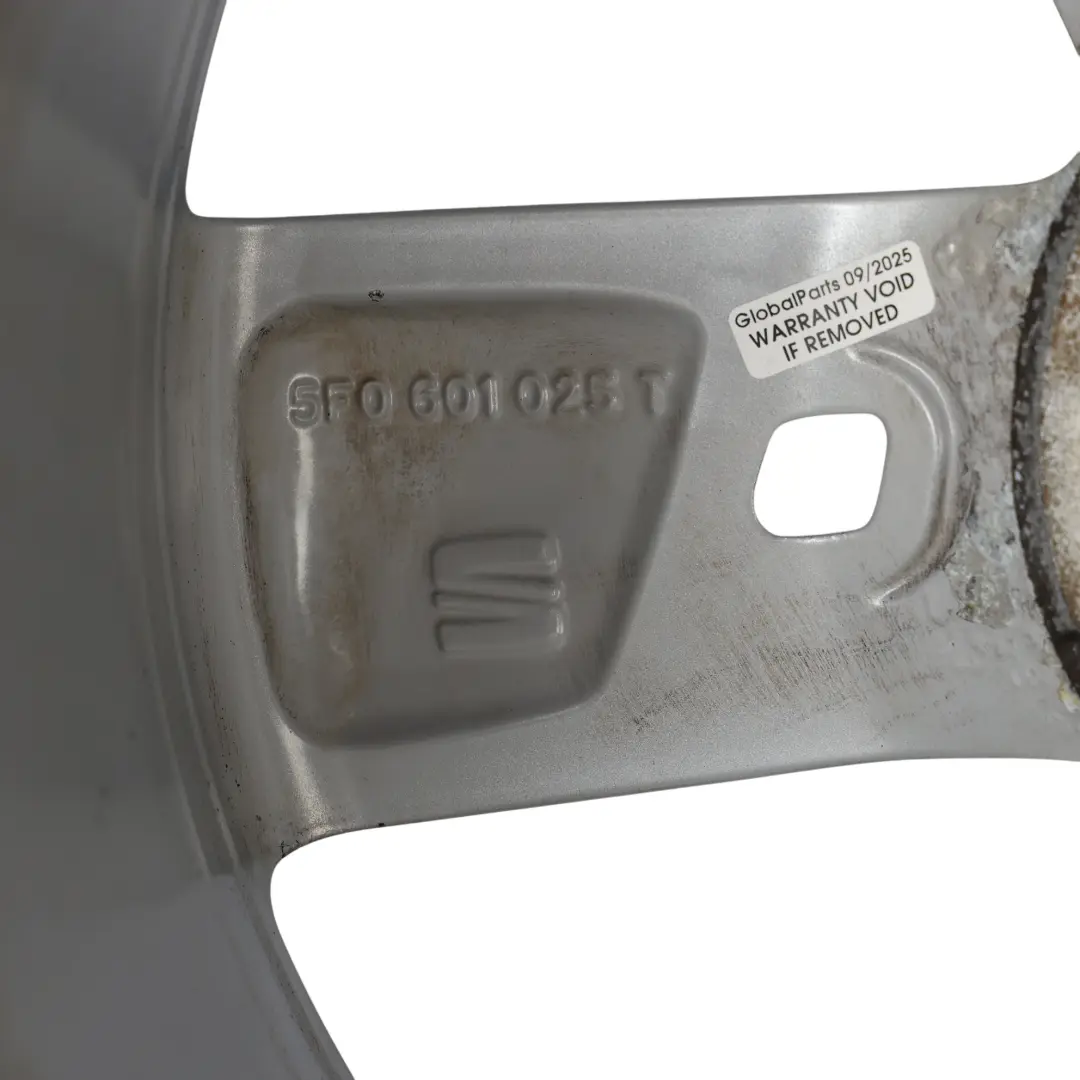 Seat Leon Mk3 5F Silver Wheel Alloy Rim 17" 7J ET:49 Star Spoke - SKU 5F0601025T-1 - Part number 5F0601025T