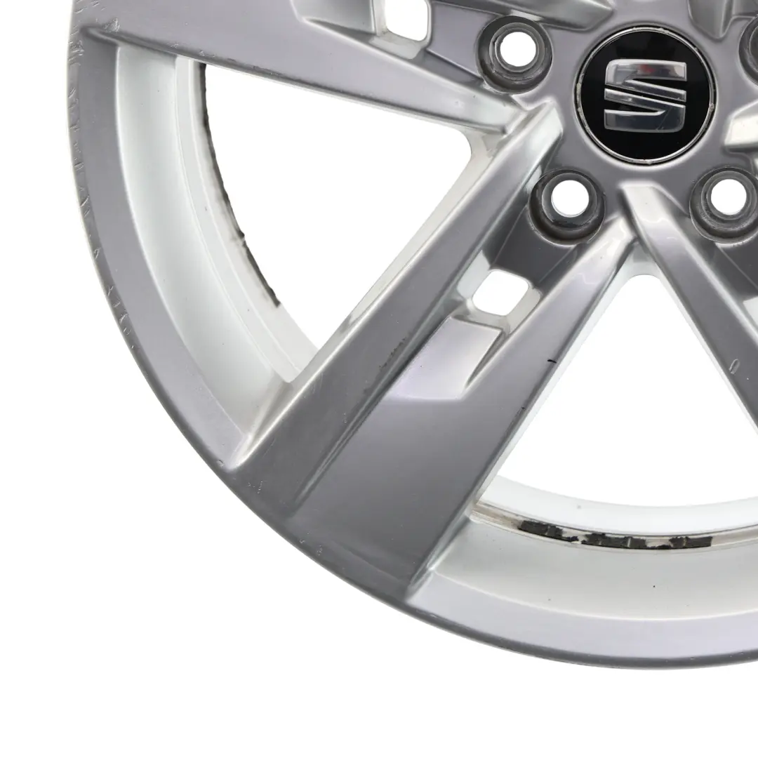 Seat Leon Mk3 5F Silver Wheel Alloy Rim 17" 7J ET:49 Star Spoke - SKU 5F0601025T-1 - Part number 5F0601025T