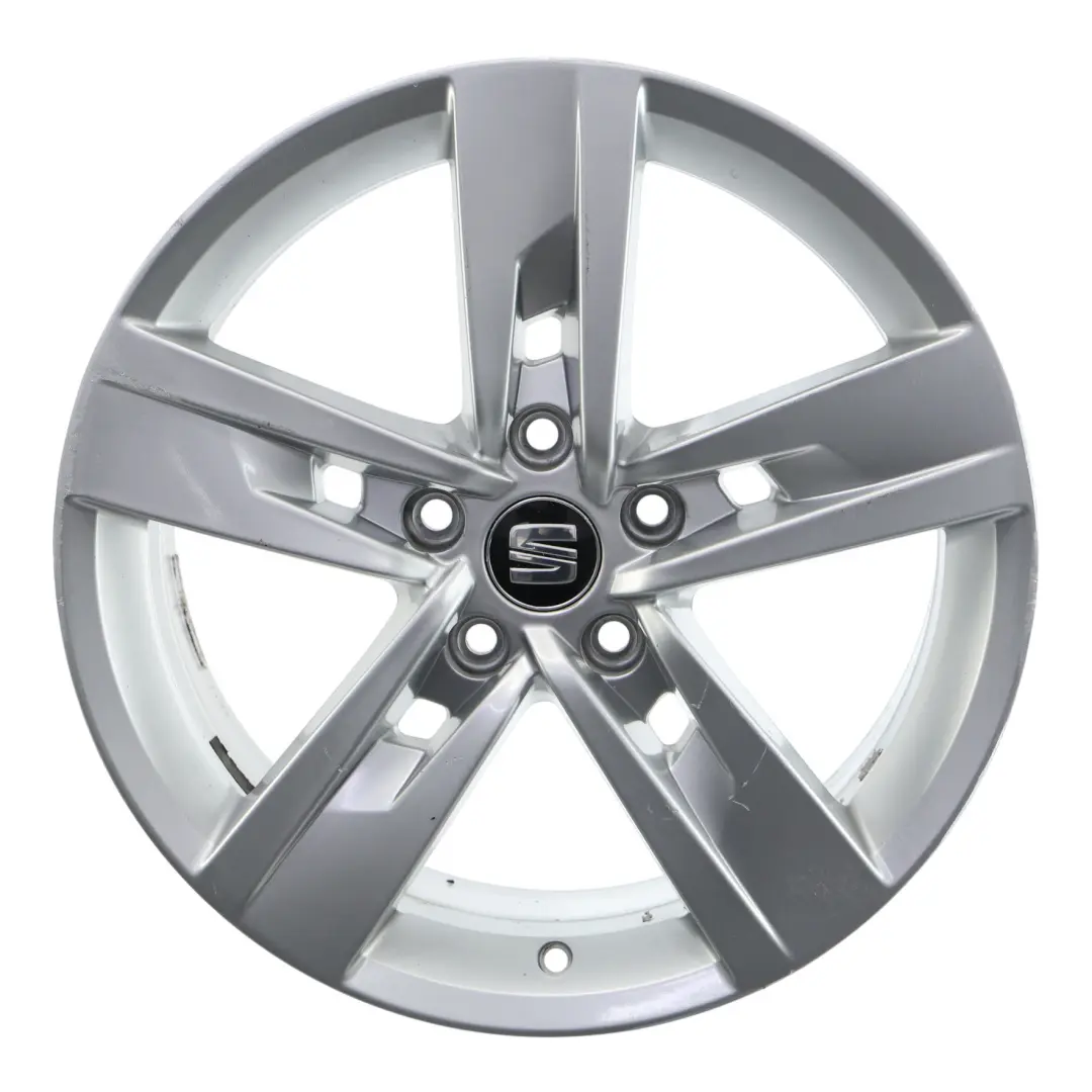 Seat Leon Mk3 5F Silver Wheel Alloy Rim 17" 7J ET:49 Star Spoke - SKU 5F0601025T-2 - Part number 5F0601025T