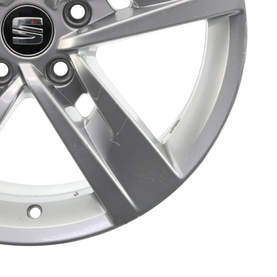 Seat Leon Mk3 5F Silver Wheel Alloy Rim 17" 7J ET:49 Star Spoke - SKU 5F0601025T-2 - Part number 5F0601025T