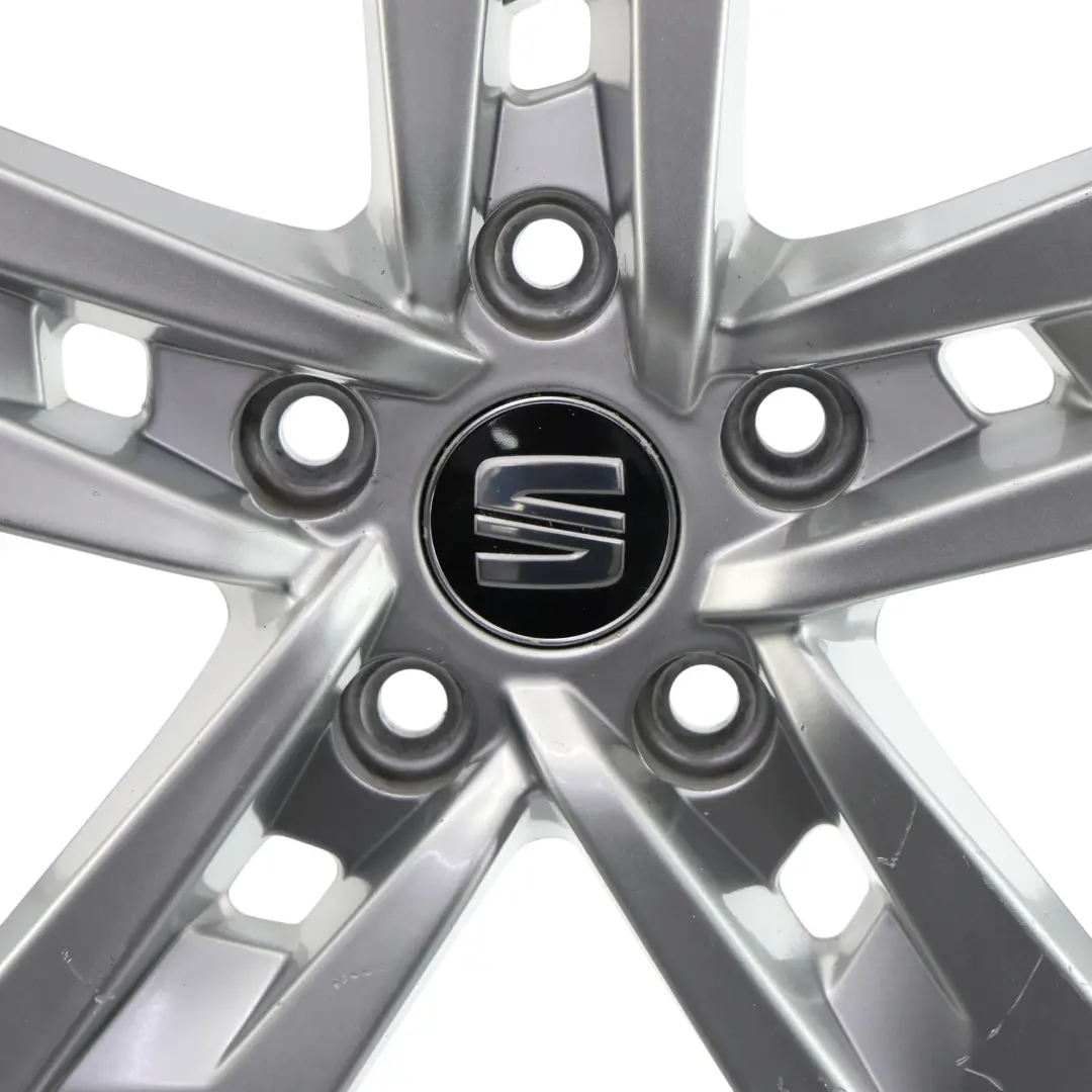Seat Leon Mk3 5F Silver Wheel Alloy Rim 17" 7J ET:49 Star Spoke - SKU 5F0601025T-2 - Part number 5F0601025T