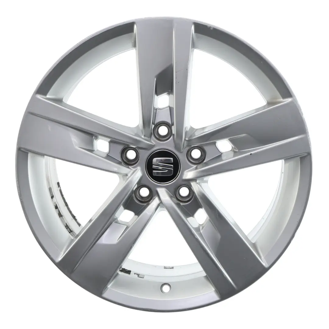 Mk3 5F Silver Wheel Alloy Rim 17" 7J ET:49 Star Spoke to Seat Leon with Part number 5F0601025T Seat Leon Mk3 5F Silver Wheel Alloy Rim 17" 7J ET:49 Star Spoke - SKU 5F0601025T-3 - Part number 5F0601025T