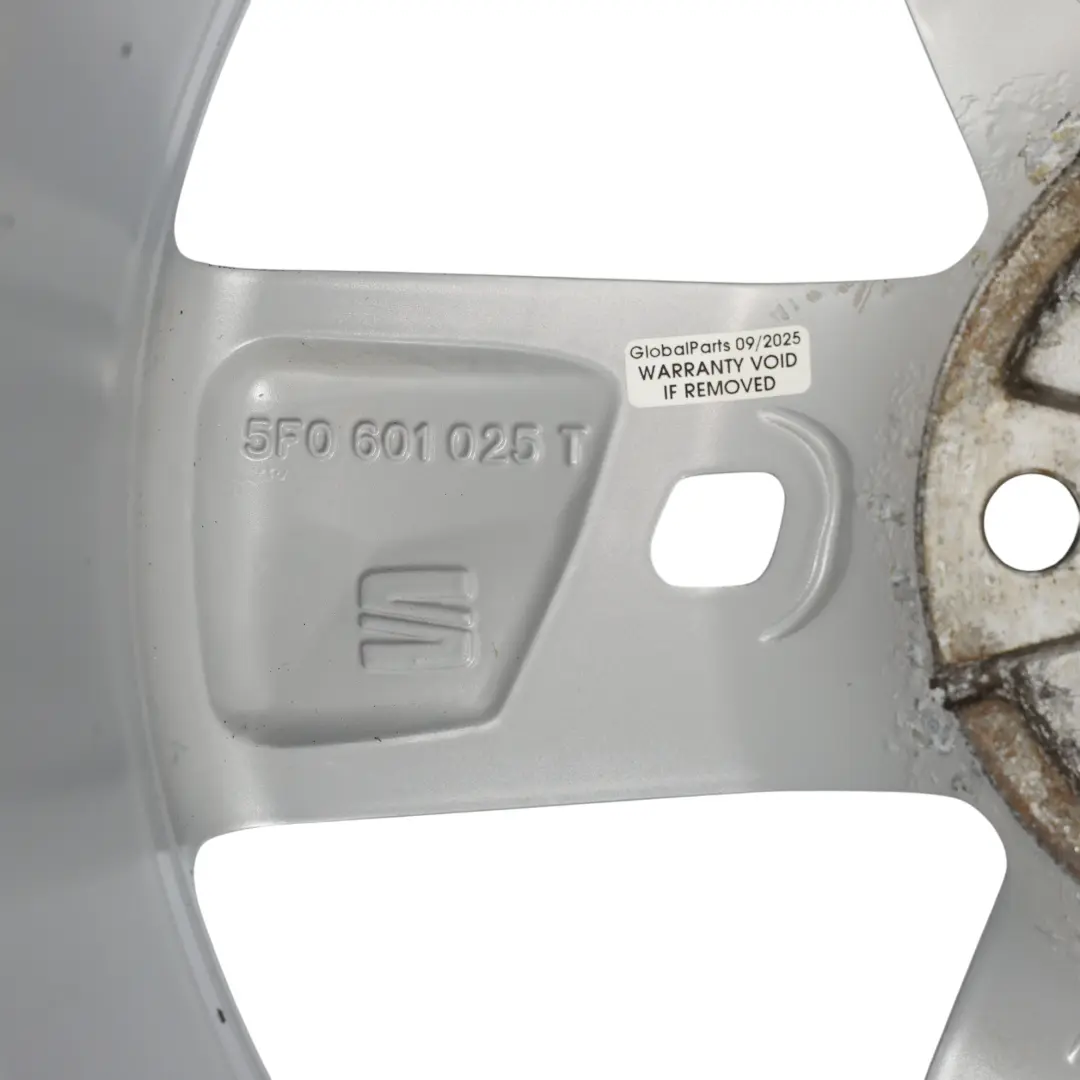 Seat Leon Mk3 5F Silver Wheel Alloy Rim 17" 7J ET:49 Star Spoke - SKU 5F0601025T-3 - Part number 5F0601025T