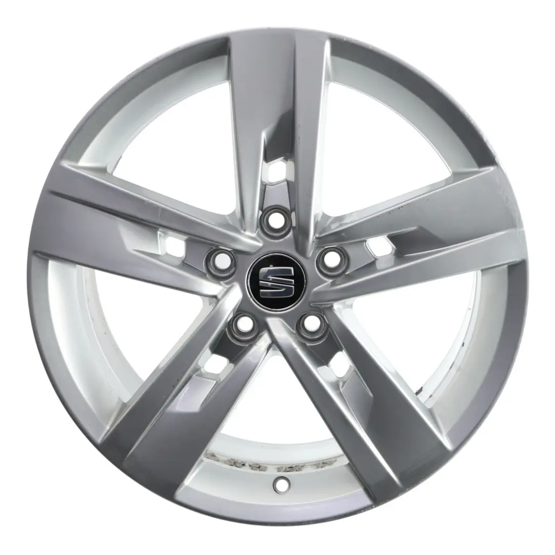 Mk3 5F Silver Wheel Alloy Rim 17" 7J ET:49 Star Spoke to Seat Leon with Part number 5F0601025T Seat Leon Mk3 5F Silver Wheel Alloy Rim 17" 7J ET:49 Star Spoke - SKU 5F0601025T-4 - Part number 5F0601025T