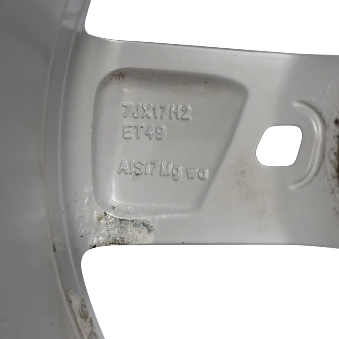 Mk3 5F Silver Wheel Alloy Rim 17" 7J ET:49 Star Spoke to Seat Leon with Part number 5F0601025T Seat Leon Mk3 5F Silver Wheel Alloy Rim 17" 7J ET:49 Star Spoke - SKU 5F0601025T-4 - Part number 5F0601025T