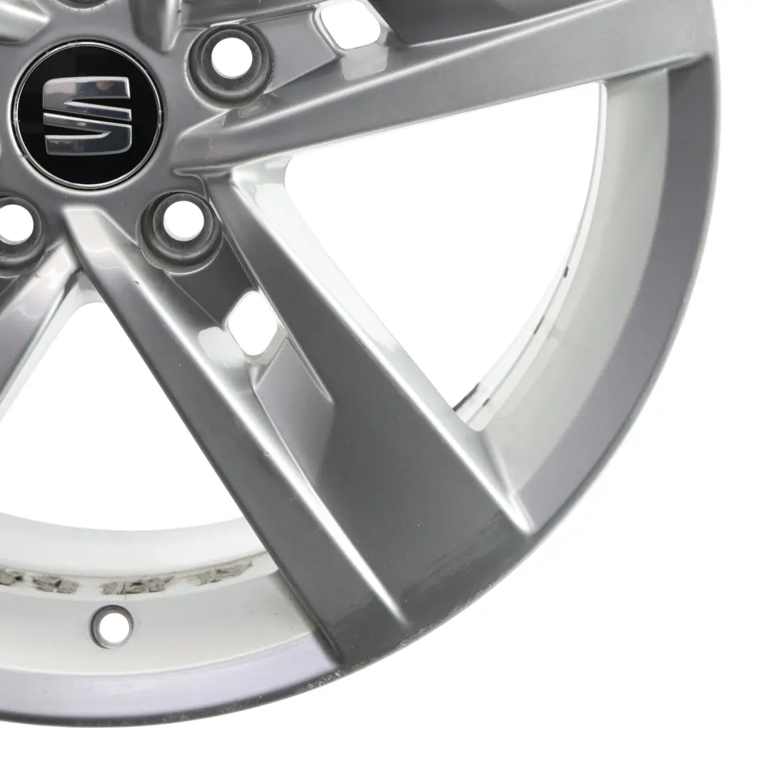 Seat Leon Mk3 5F Silver Wheel Alloy Rim 17" 7J ET:49 Star Spoke - SKU 5F0601025T-4 - Part number 5F0601025T