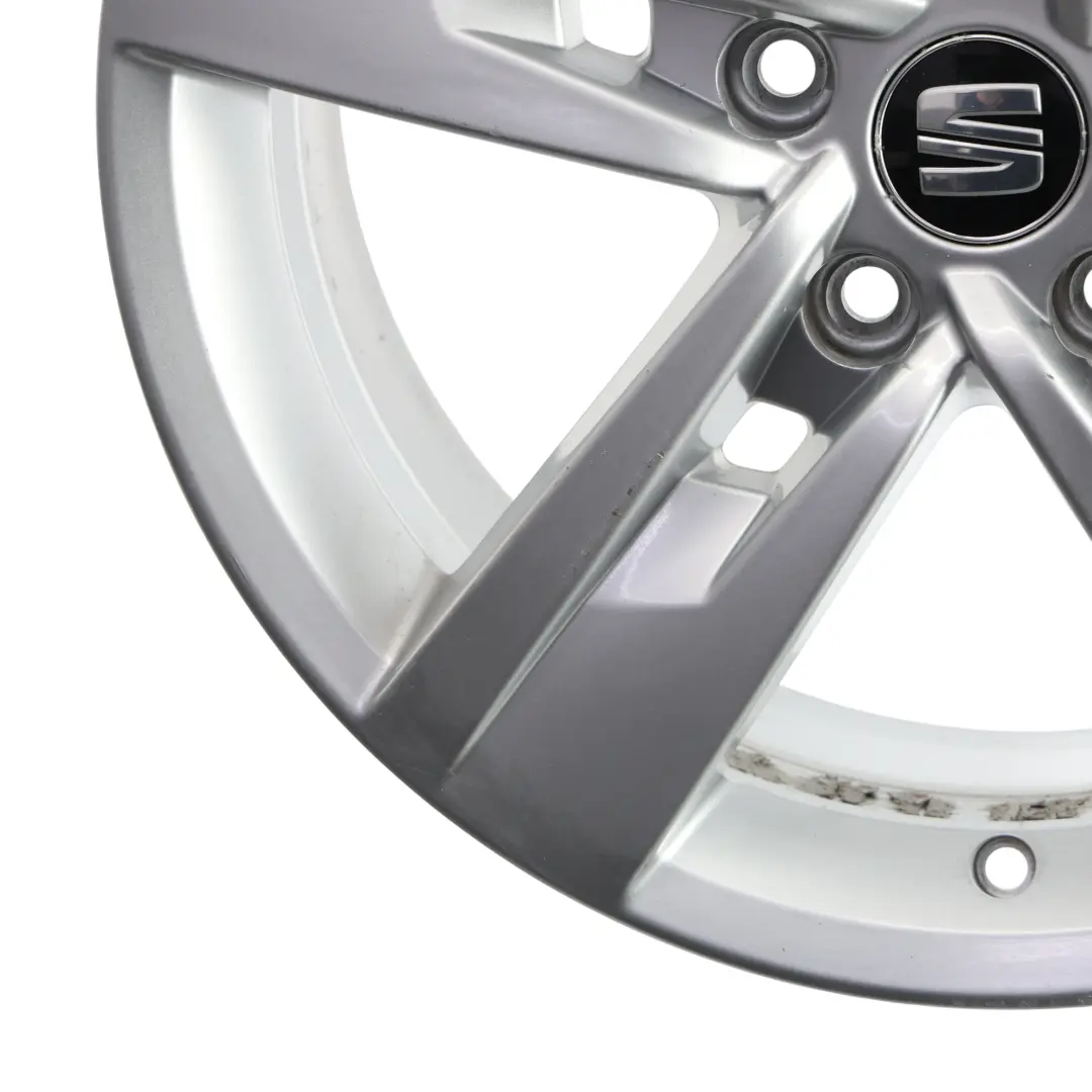 Seat Leon Mk3 5F Silver Wheel Alloy Rim 17" 7J ET:49 Star Spoke - SKU 5F0601025T-4 - Part number 5F0601025T