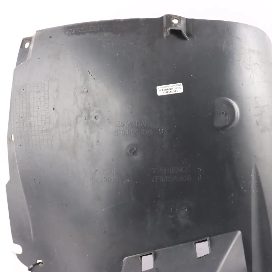 5F Wheel Arch Cover Housing Panel Trim Front Right O/S to Seat Leon with Part number 5F0854816D Seat Leon 5F Wheel Arch Cover Housing Panel Trim Front Right O/S - SKU 5F0854816B - Part number 5F0854816D