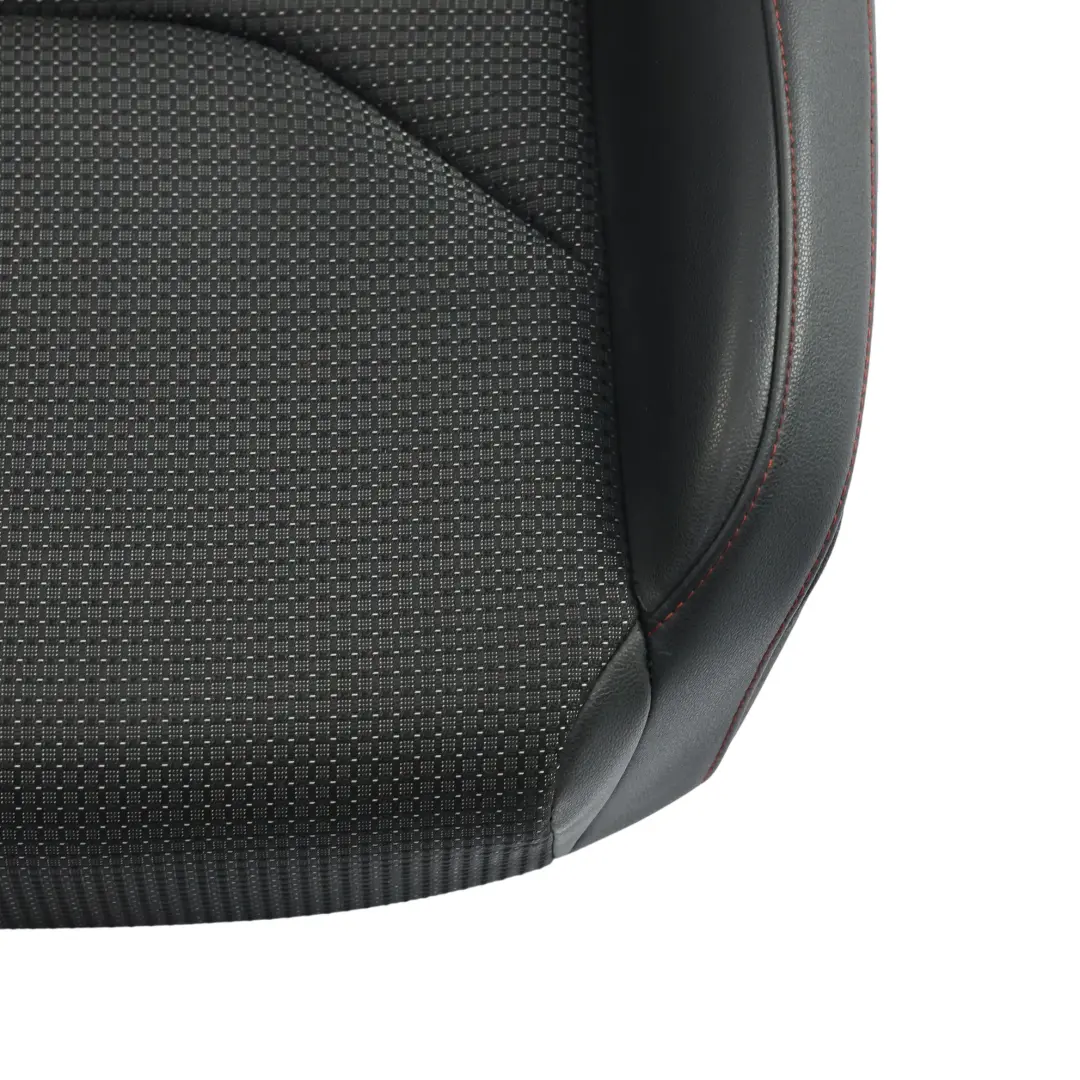 5F FR Seat Base Leather Fabric Black Red Stitching Front Left N/S to Seat Leon with Part number 5F0881405AS Seat Leon 5F FR Seat Base Leather Fabric Black Red Stitching Front Left N/S - SKU 5F0881405AS - Part number 5F0881405AS