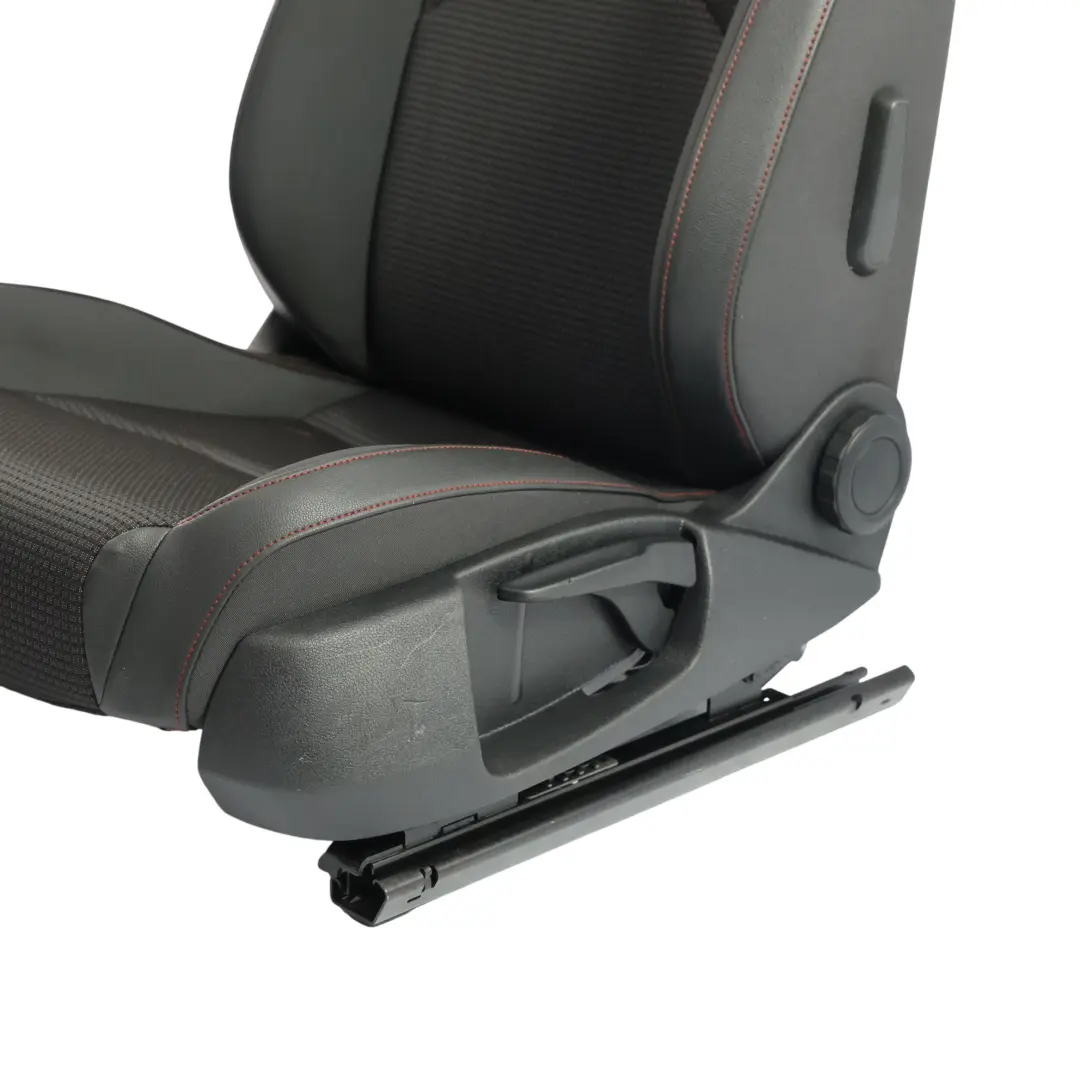 Seat Leon Mk3 5F Seat Front Left N/S Leather Fabric Cloth Black Red Stitching - SKU 5F0881805HL-1 - Part number 5F0881805HL