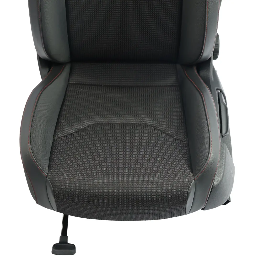 Seat Leon Mk3 5F Seat Front Left N/S Leather Fabric Cloth Black Red Stitching - SKU 5F0881805HL-1 - Part number 5F0881805HL