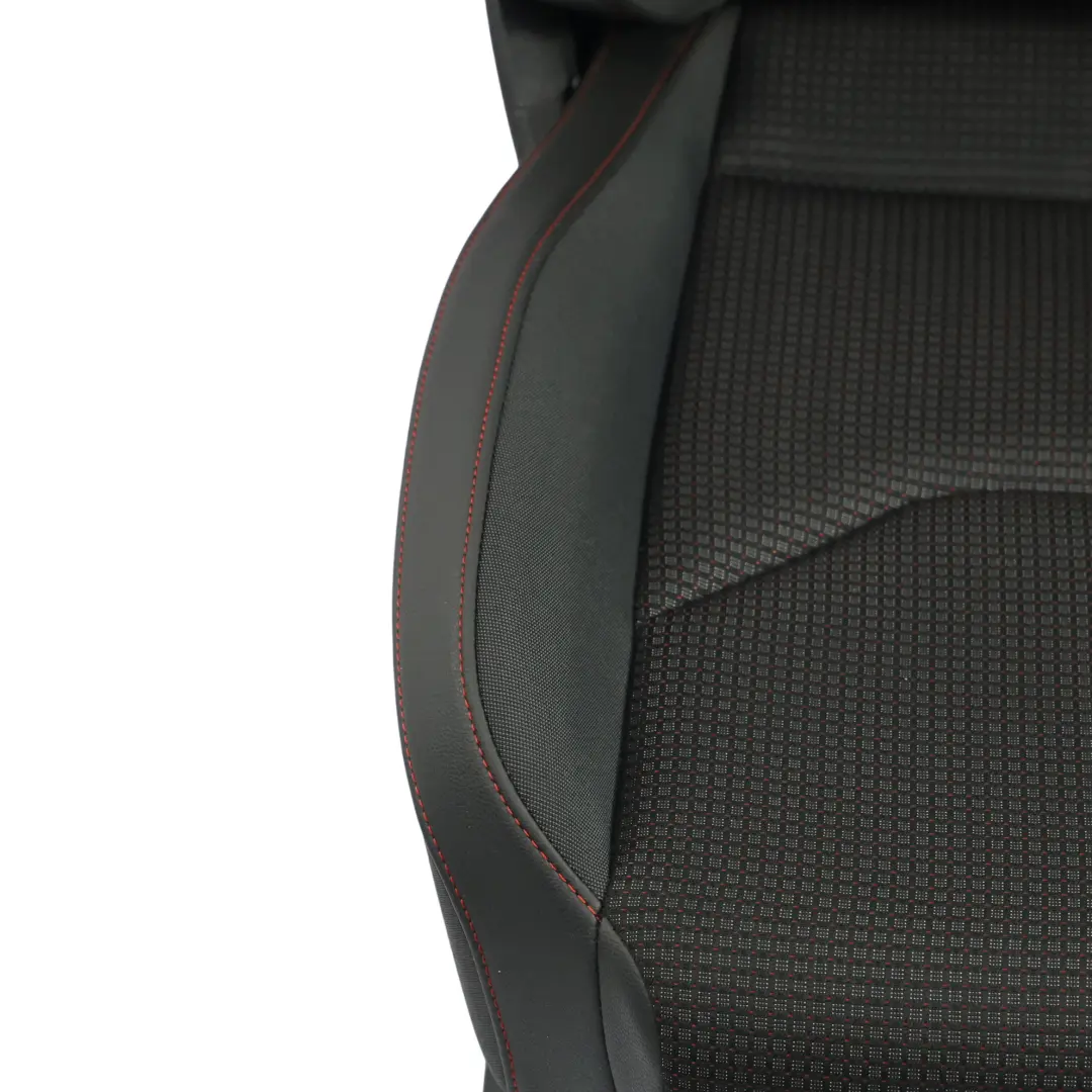 Mk3 5F Asiento Delantero Izquierdo Cuero Tela Tela Negro Costura Roja para Seat Leon con número de pieza 5F0881805HL Seat Leon Mk3 5F Asiento Delantero Izquierdo Cuero Tela Tela Negro Costura Roja - SKU 5F0881805HL-1 - Número de pieza 5F0881805HL