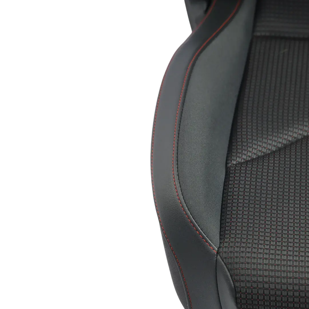 Seat Leon Mk3 5F Seat Front Left N/S Leather Fabric Cloth Black Red Stitching - SKU 5F0881805HL-1 - Part number 5F0881805HL