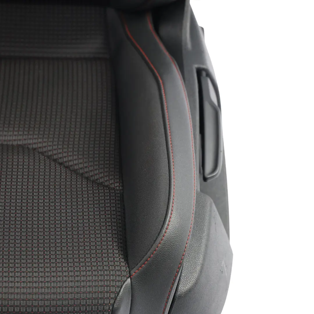 Seat Leon Mk3 5F Seat Front Left N/S Leather Fabric Cloth Black Red Stitching - SKU 5F0881805HL-1 - Part number 5F0881805HL