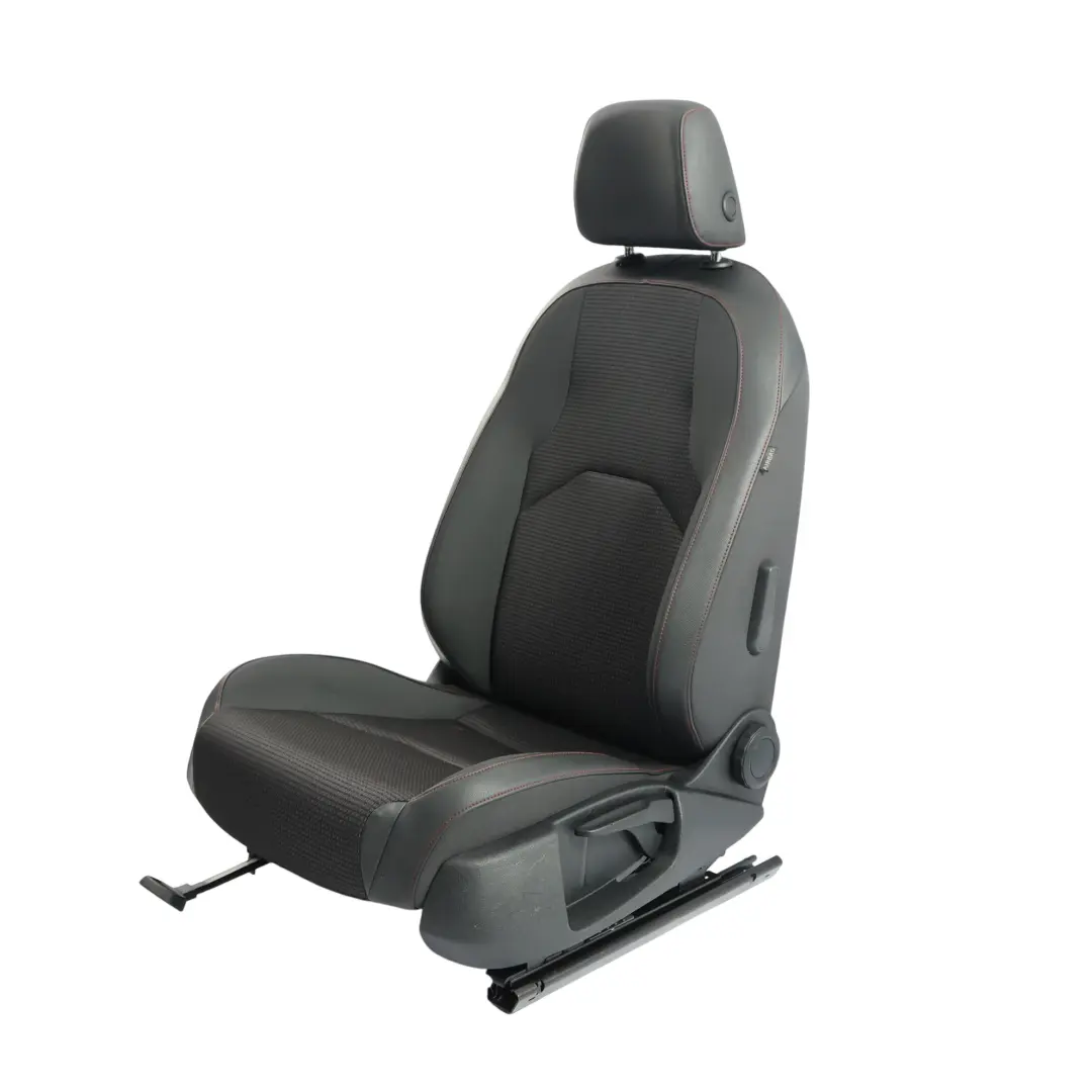 Seat Leon Mk3 5F Seat Front Left N/S Leather Fabric Cloth Black Red Stitching - SKU 5F0881805HL-1 - Part number 5F0881805HL