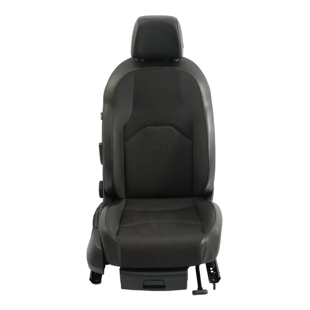 Mk3 5F Asiento Delantero Derecho Cuero Tela Tela Negro Costura Roja para Seat Leon con número de pieza 5F0881806HL Seat Leon Mk3 5F Asiento Delantero Derecho Cuero Tela Tela Negro Costura Roja - SKU 5F0881806HL-1 - Número de pieza 5F0881806HL