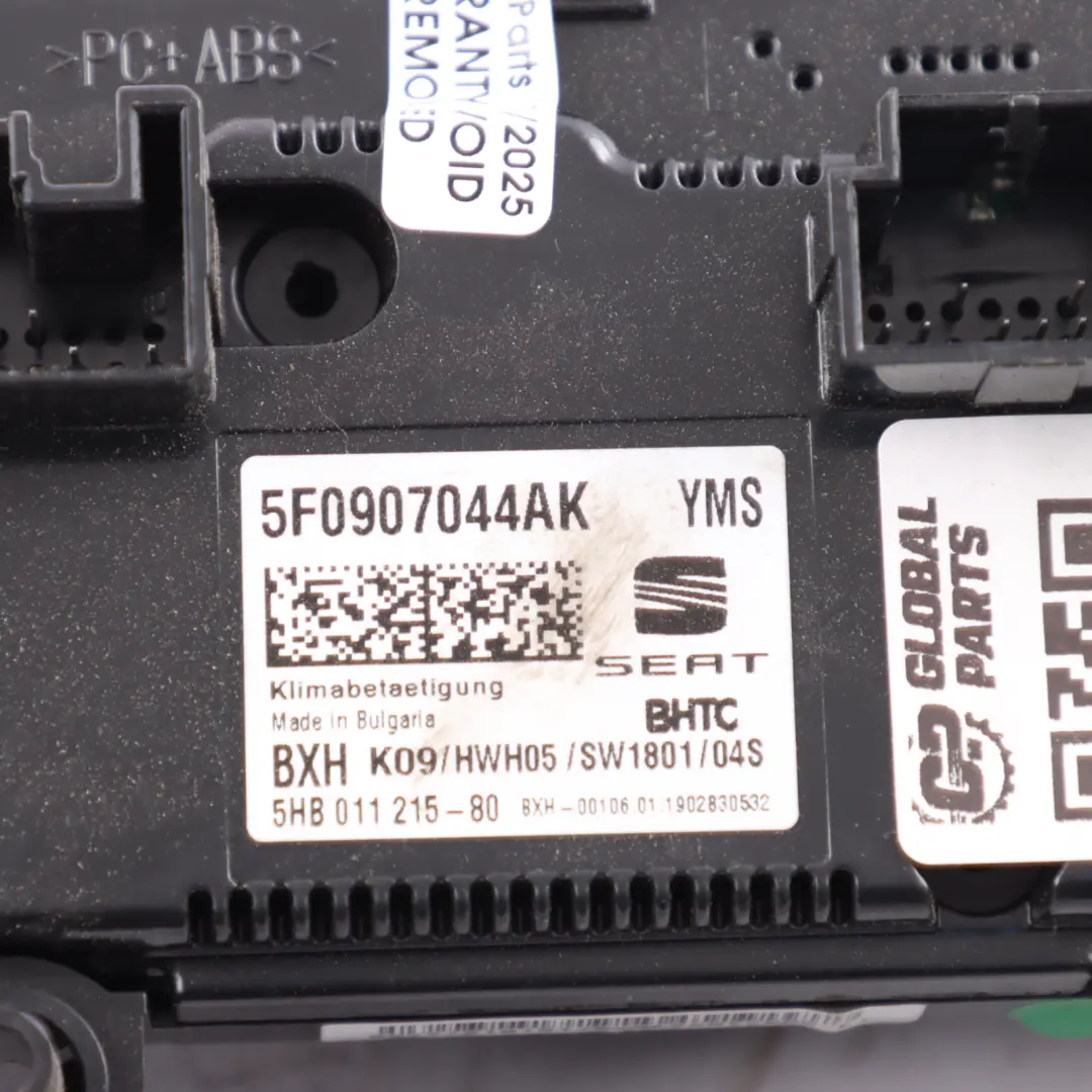 5F Interruptor Calentador Botón Panel Control Climático para Seat Leon FR con número de pieza 5F0907044AK Seat Leon FR 5F Interruptor Calentador Botón Panel Control Climático - SKU 5F0907044AK - Número de pieza 5F0907044AK