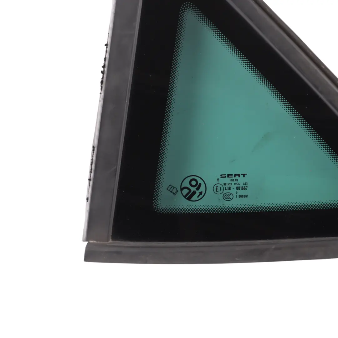 Mk3 5F Door Quarter Window Rear Left N/S Tinted Glass AS3 to Seat Leon with Part number 5F4845041J Seat Leon Mk3 5F Door Quarter Window Rear Left N/S Tinted Glass AS3 - SKU 5F4845041J - Part number 5F4845041J
