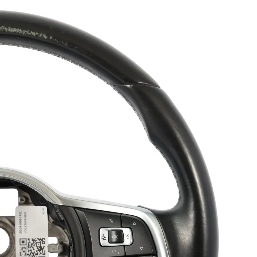 Steering Wheel Black Leather Multifunction to Volkswagen Golf Mk7 GTD with Part number 5G0419091AQ Volkswagen Golf Mk7 GTD Steering Wheel Black Leather Multifunction - SKU 5G0419091AQ - Part number 5G0419091AQ