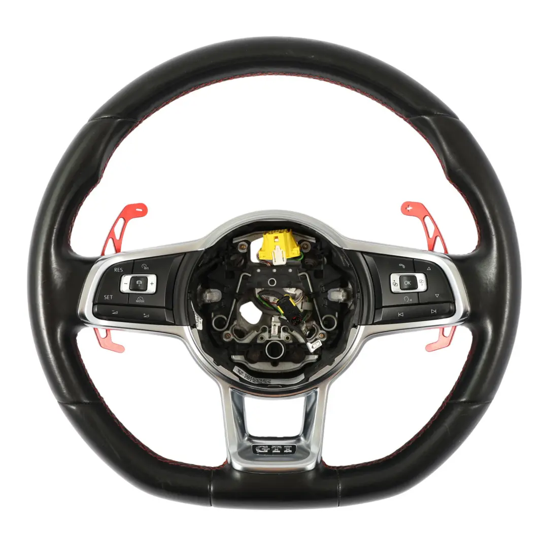Volkswagen Golf Mk7 GTI Kierownica Czarna Skóra Łopatki - SKU 5G0419091R - Numer Części 5G0419091R