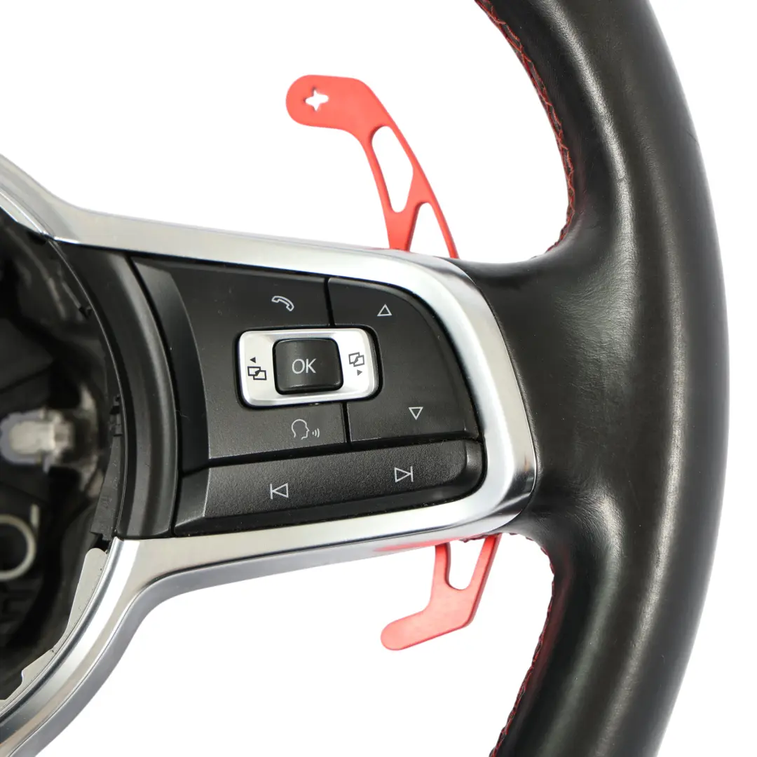 Volkswagen Golf Mk7 GTI Kierownica Czarna Skóra Łopatki - SKU 5G0419091R - Numer Części 5G0419091R