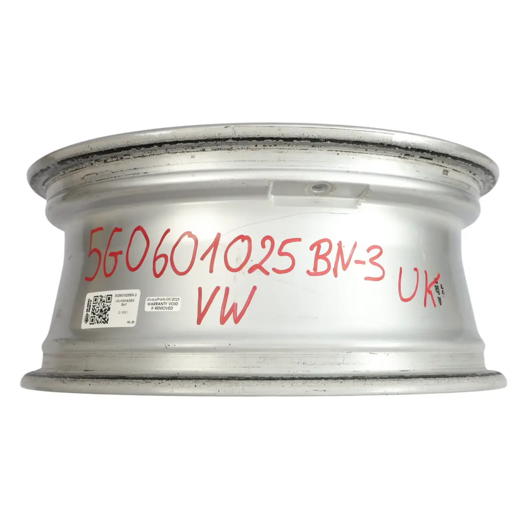 Alloy Rim Silver 16" 6.5J ET:46 to Volkswagen Golf Mk7 Wheel with Part number 5G0601025BN Volkswagen Golf Mk7 Wheel Alloy Rim Silver 16" 6.5J ET:46 - SKU 5G0601025BN-3 - Part number 5G0601025BN