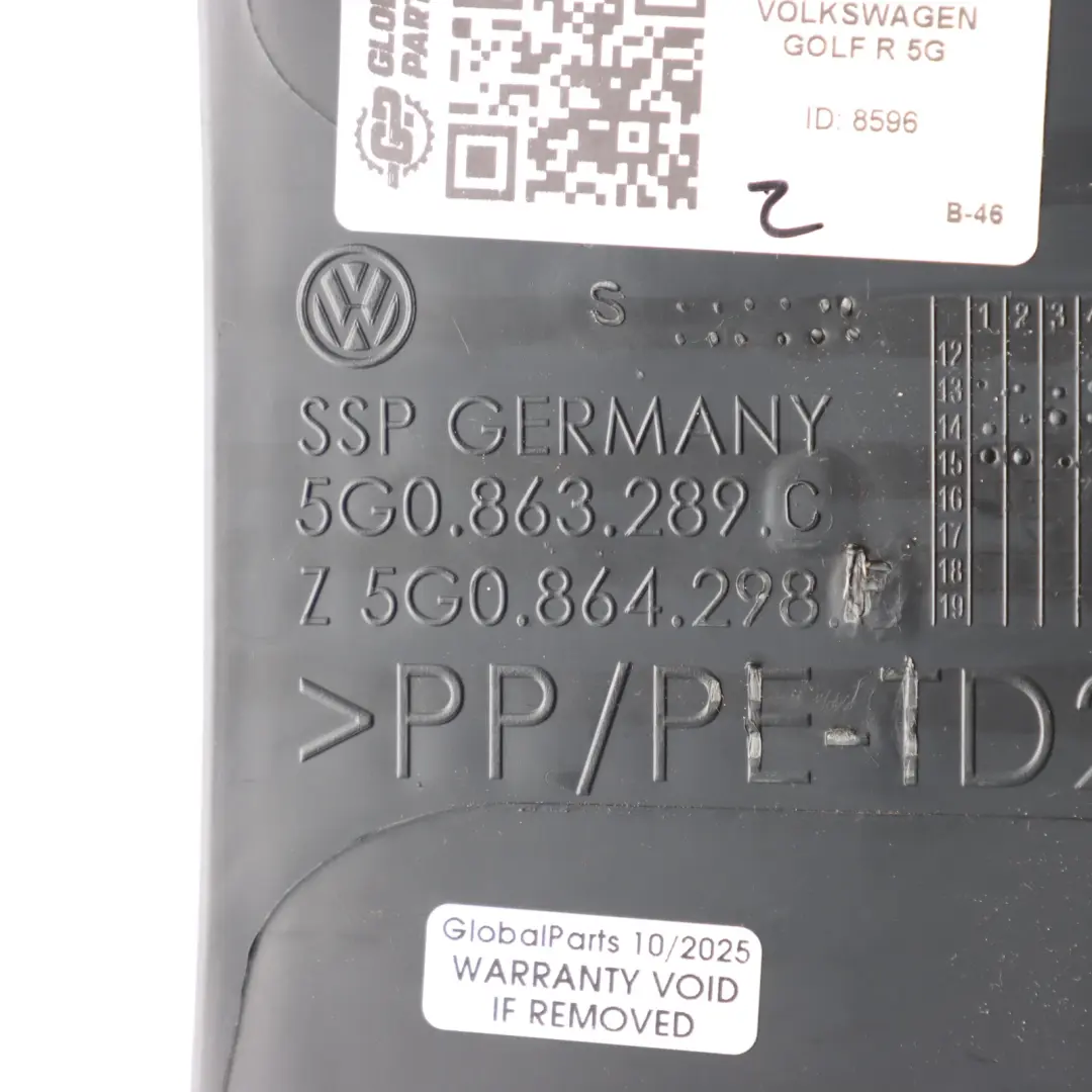 Centre Console Air Vent Surround Trim Cover to Volkswagen Golf Mk7 Rear with Part number 5G0864298F Volkswagen Golf Mk7 Rear Centre Console Air Vent Surround Trim Cover - SKU 5G0864298F - Part number 5G0864298F