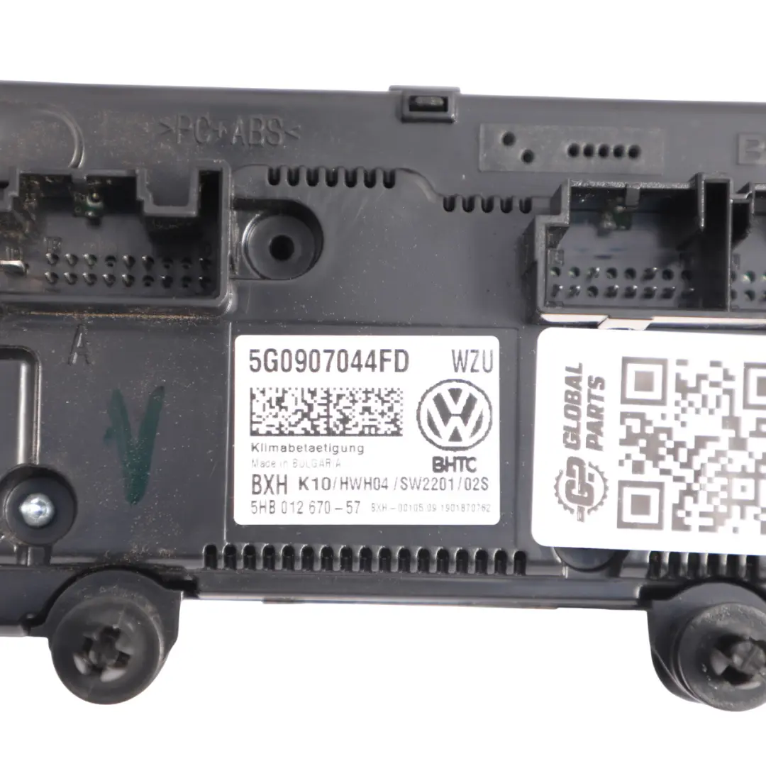 A/C Heater Control Panel Switch Unit to Volkswagen VW Golf Mk7 with Part number 5G0907044FD Volkswagen VW Golf Mk7 A/C Heater Control Panel Switch Unit - SKU 5G0907044FD - Part number 5G0907044FD