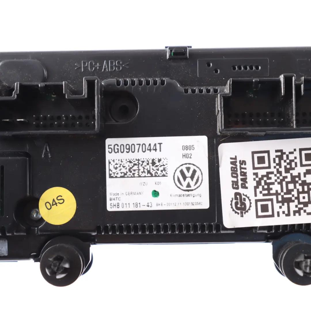 A/C Heater Control Panel Switch Unit to Volkswagen VW Golf Mk7 with Part number 5G0907044T Volkswagen VW Golf Mk7 A/C Heater Control Panel Switch Unit - SKU 5G0907044T - Part number 5G0907044T