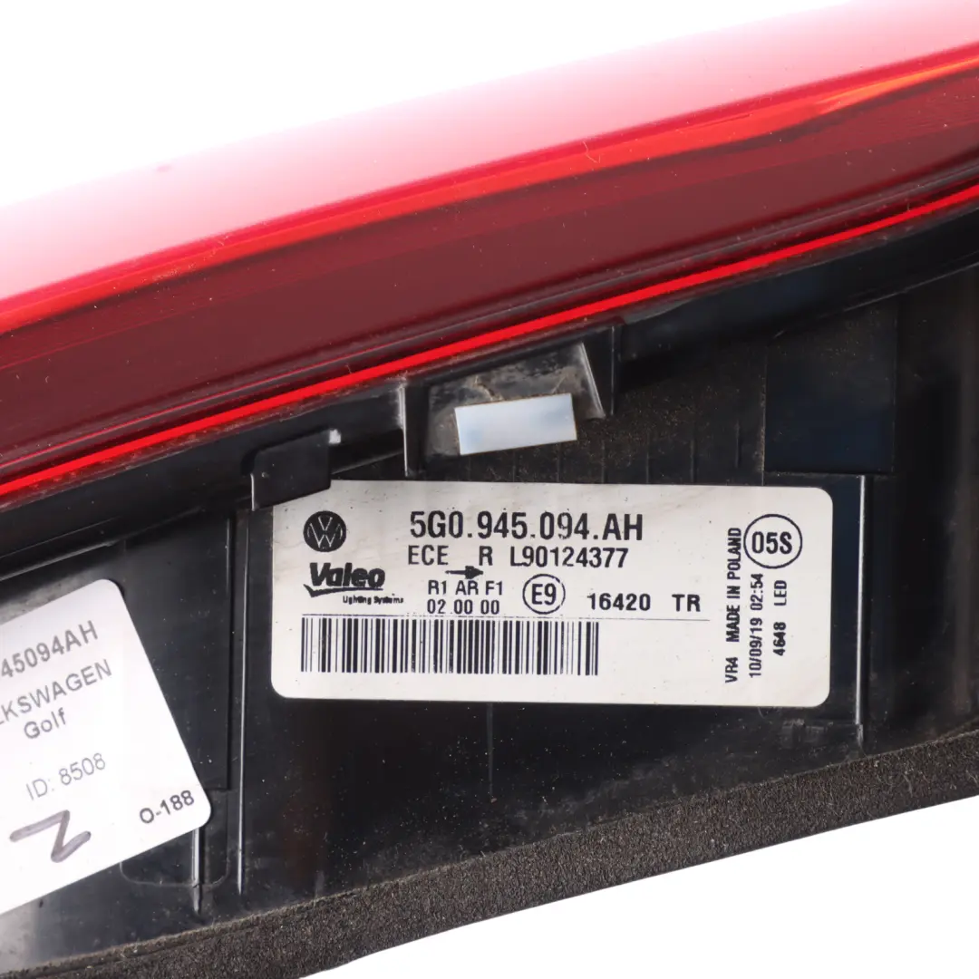 Volkswagen Golf Mk7 5G Tail Light Lamp Light Rear Inner Right O/S - SKU 5G0945094AH - Part number 5G0945094AH